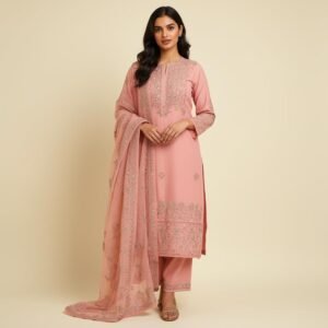Gulnaar Blush Cotton Suit